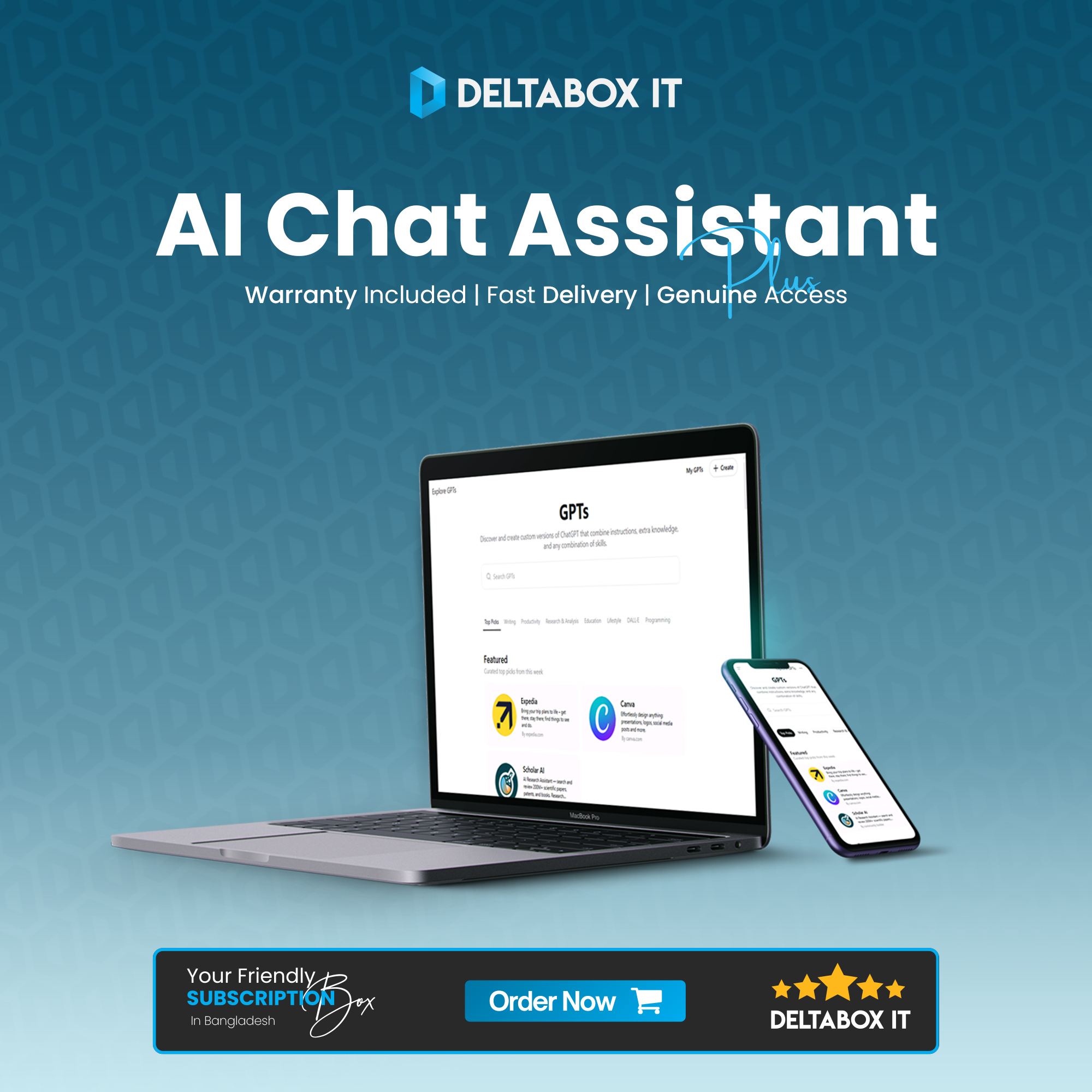AI Chat Assistant Plus – Premium GPT-Based Access in Bangladesh | DeltaBox IT AI Chat Assistant Plus – Premium GPT-Based Access in Bangladesh | DeltaBox IT