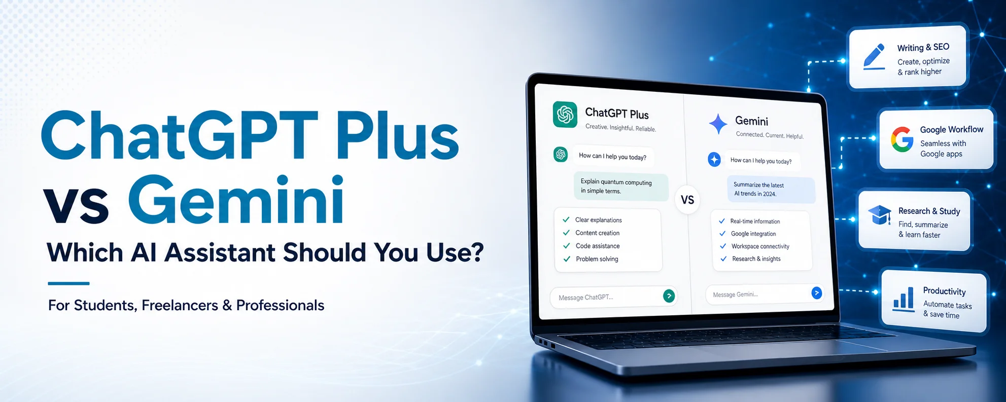 ChatGPT Plus vs Gemini AI assistant comparison for users in Bangladesh