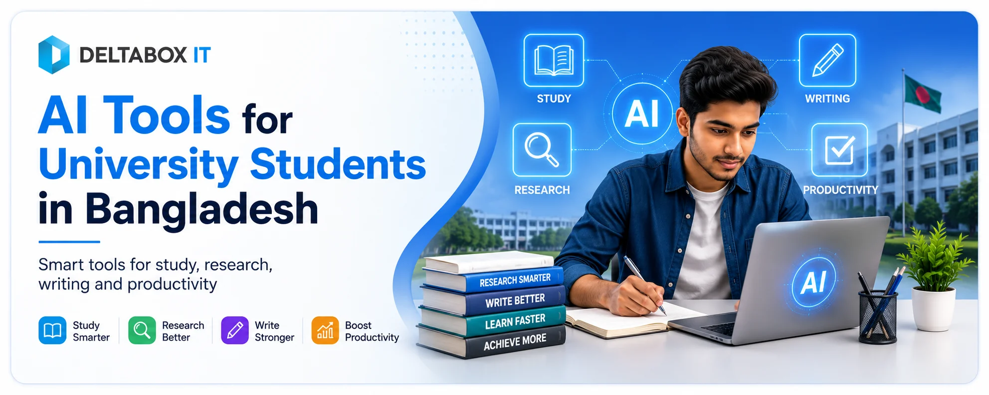 AI tools for university students in Bangladesh for study, research, assignments and productivity