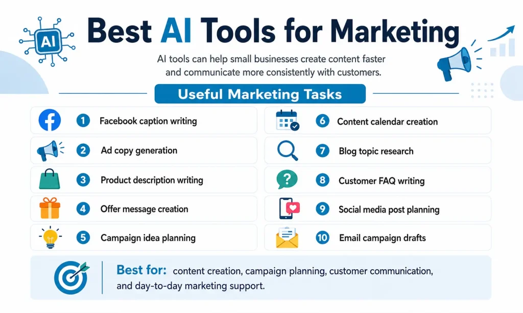 Best AI tools for marketing to improve content, SEO, ads, social media and automation