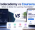Codecademy vs Coursera comparison for learning coding and tech skills