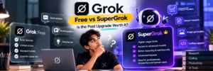 Grok Free vs SuperGrok comparison showing differences between free and paid Grok plans