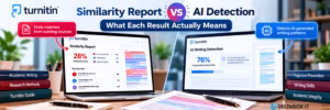 Turnitin Similarity Report vs AI detection comparison showing what each result and percentage means